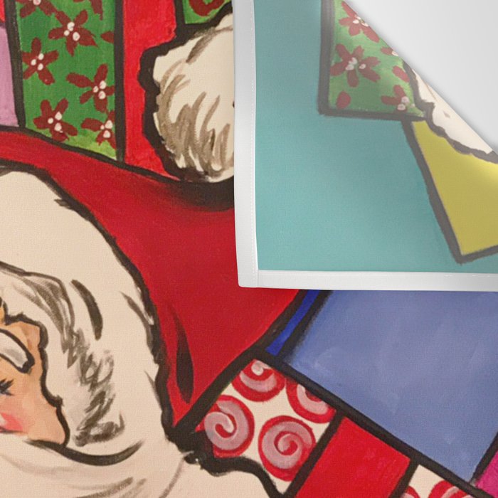 SANTA CLAUS WITH BOXES OF PRESENTS Wall Tapestry Gallery Image 3