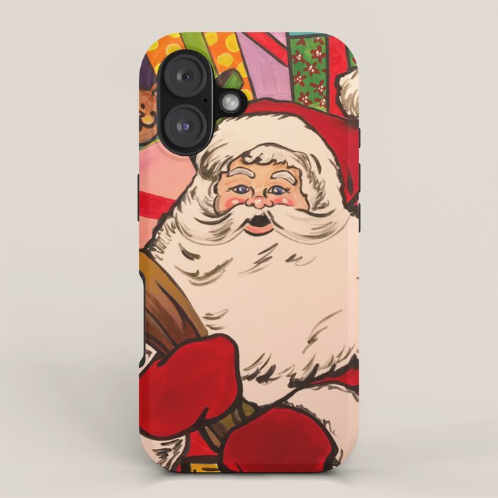 SANTA CLAUS WITH BOXES OF PRESENTS iPhone Case Gallery Image 1