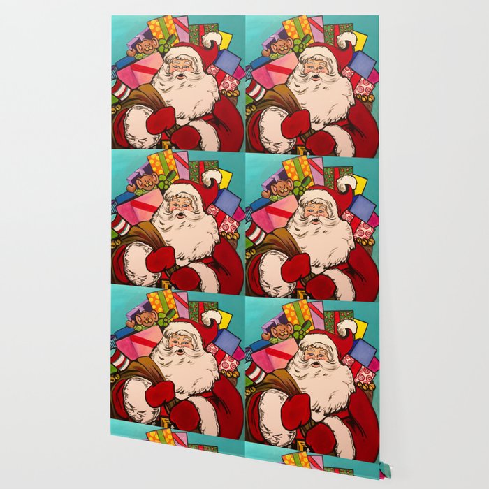 SANTA CLAUS WITH BOXES OF PRESENTS Wallpaper Gallery Image 2