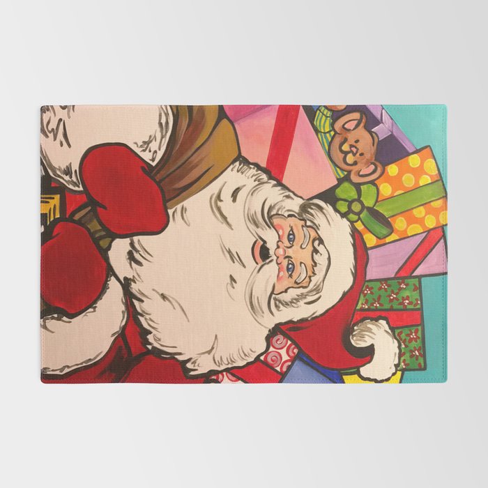 SANTA CLAUS WITH BOXES OF PRESENTS Rug Gallery Image 2