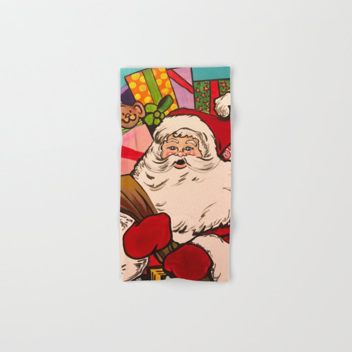 SANTA CLAUS WITH BOXES OF PRESENTS Bath Towel Gallery Image 1