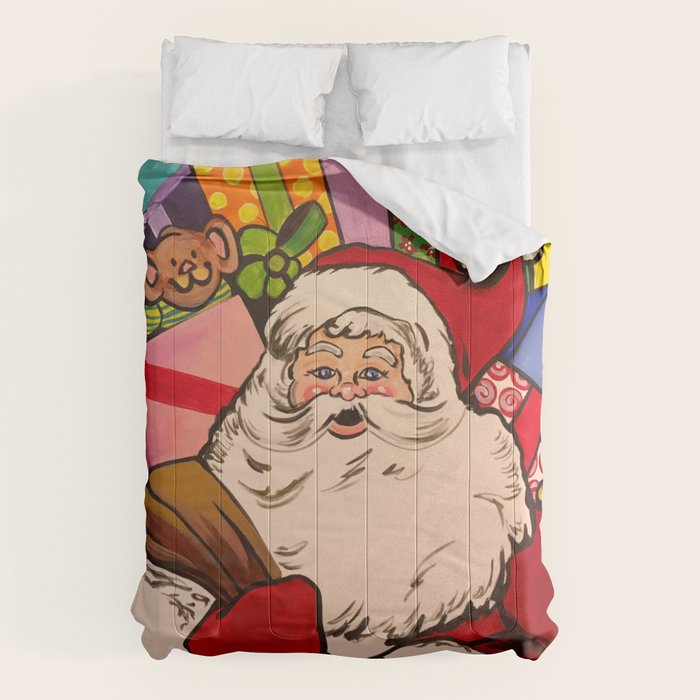 SANTA CLAUS WITH BOXES OF PRESENTS Comforter Gallery Image 1