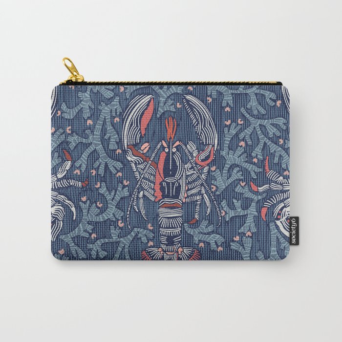 Lobster and crab coastal nostalgia navy Carry All Pouch Gallery Image 1