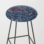 Lobster and crab coastal nostalgia navy Stool Gallery Image 2