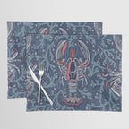Lobster and crab coastal nostalgia navy Placemat Gallery Image 1