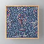 Lobster and crab coastal nostalgia navy Mini Art Print Gallery Image 1