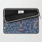 Lobster and crab coastal nostalgia navy Laptop Sleeve Gallery Image 2