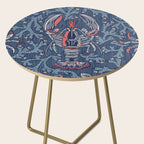Lobster and crab coastal nostalgia navy Side Table Gallery Image 2