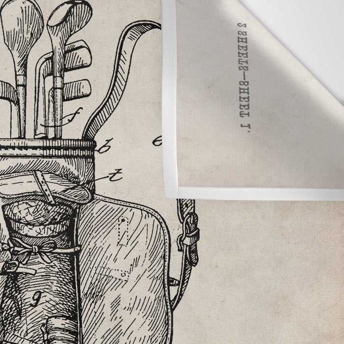 Golf Bag Patent - Caddy Art - Antique Wall Tapestry Gallery Image 3