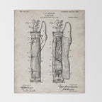 Golf Bag Patent - Caddy Art - Antique Throw Blanket Gallery Image 2
