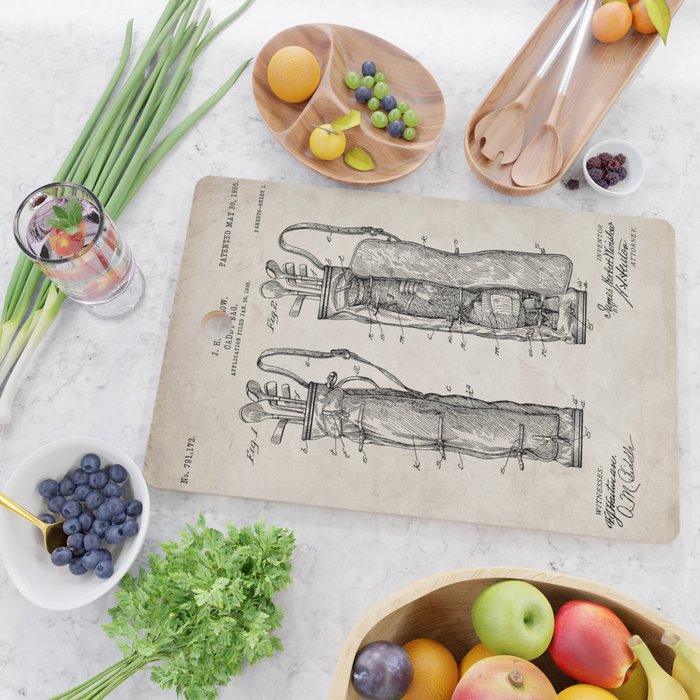 Golf Bag Patent - Caddy Art - Antique Cutting Board Gallery Image 2