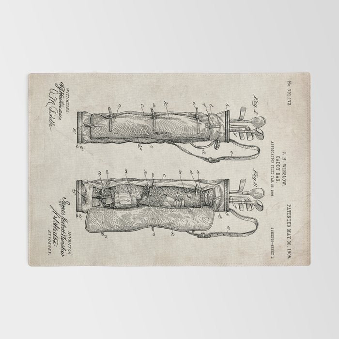Golf Bag Patent - Caddy Art - Antique Rug Gallery Image 2