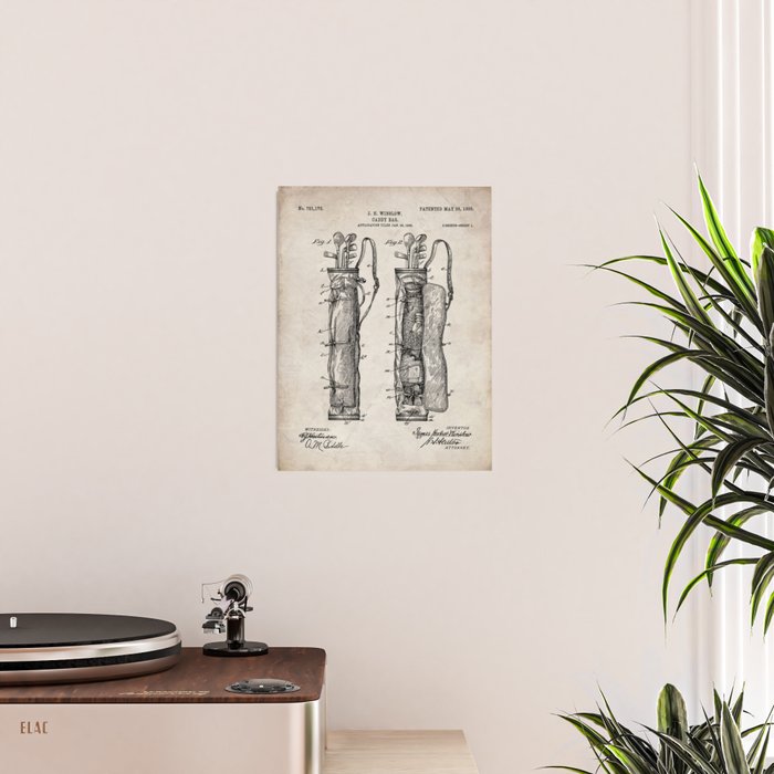 Golf Bag Patent - Caddy Art - Antique Poster Gallery Image 2