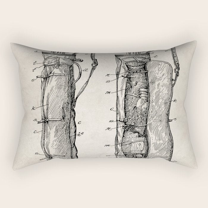 Golf Bag Patent - Caddy Art - Antique Rectangular Pillow Gallery Image 1