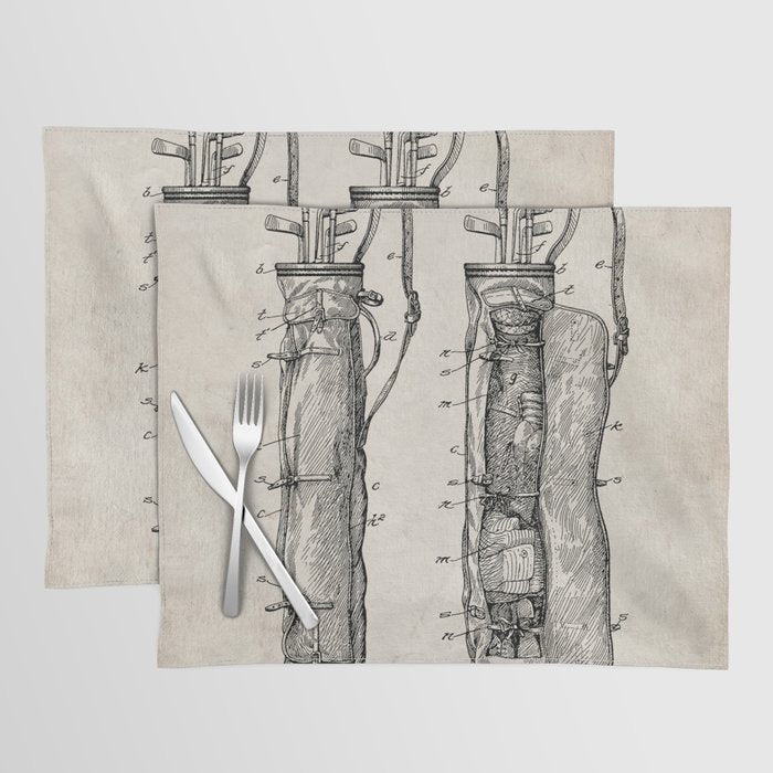 Golf Bag Patent - Caddy Art - Antique Placemat Gallery Image 1