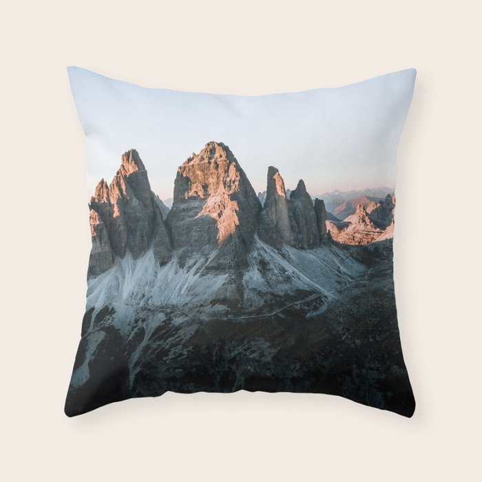 Dolomites sunset panorama - Landscape Photography Throw Pillow Gallery Image 6