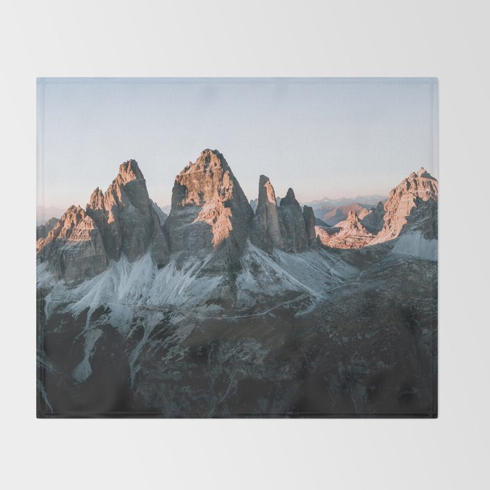 Dolomites sunset panorama - Landscape Photography Throw Blanket Gallery Image 2