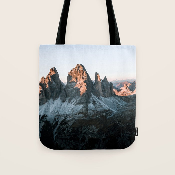 Dolomites sunset panorama - Landscape Photography Tote Bag Gallery Image 1