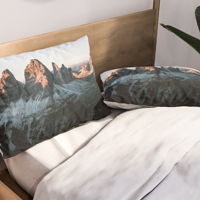 Dolomites sunset panorama - Landscape Photography Pillow Sham Gallery Image 2