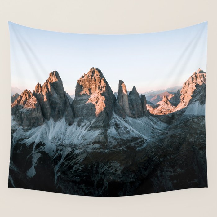 Dolomites sunset panorama - Landscape Photography Wall Tapestry Gallery Image 4