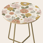 Floral PATTERN in Pink Yellow Green Side Table Gallery Image 2