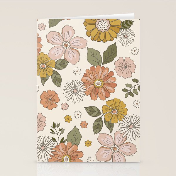 Floral PATTERN in Pink Yellow Green Stationery Card Gallery Image 2