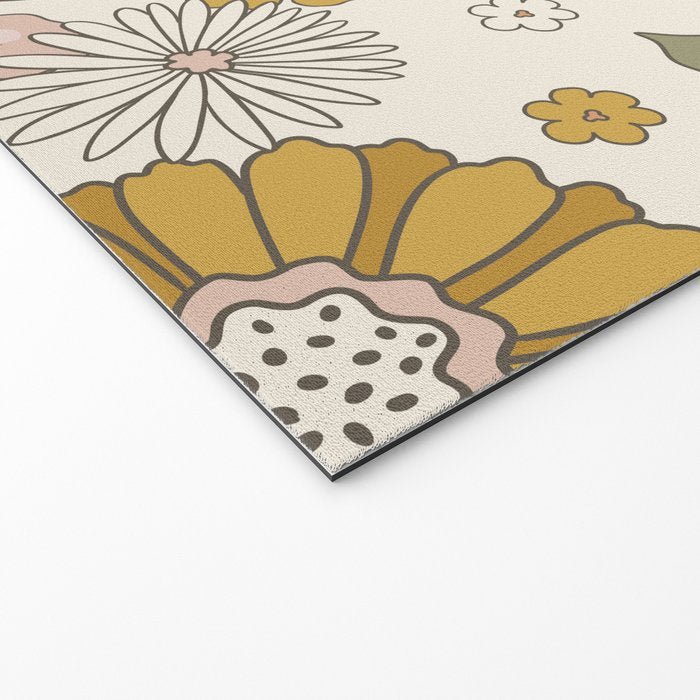 Floral PATTERN in Pink Yellow Green Welcome Mat Gallery Image 2