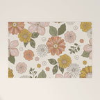 Floral PATTERN in Pink Yellow Green Welcome Mat Gallery Image 1