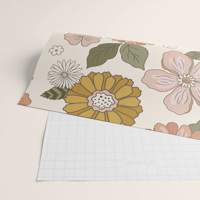 Floral PATTERN in Pink Yellow Green Wrapping Paper Gallery Image 2