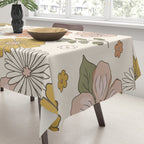 Floral PATTERN in Pink Yellow Green Tablecloth Gallery Image 3