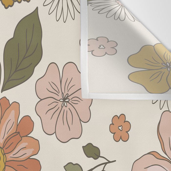 Floral PATTERN in Pink Yellow Green Wall Tapestry Gallery Image 3