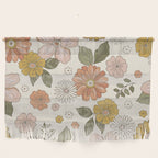 Floral PATTERN in Pink Yellow Green Wall Hanging Gallery Image 1