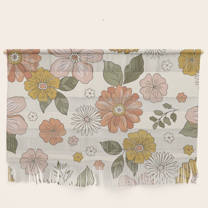 Floral PATTERN in Pink Yellow Green Wall Hanging Gallery Image 1