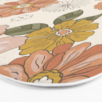 Floral PATTERN in Pink Yellow Green Bath Mat Gallery Image 3