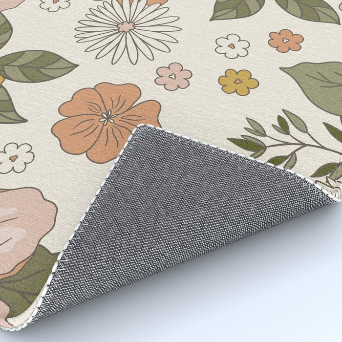 Floral PATTERN in Pink Yellow Green Rug Gallery Image 4