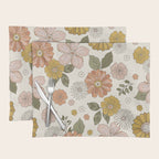 Floral PATTERN in Pink Yellow Green Placemat Gallery Image 1