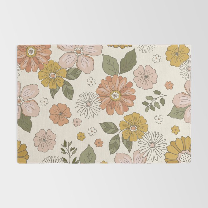 Floral PATTERN in Pink Yellow Green Rug Gallery Image 2