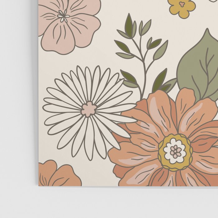 Floral PATTERN in Pink Yellow Green Poster Gallery Image 3