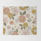 Floral PATTERN in Pink Yellow Green Throw Blanket Gallery Image 2