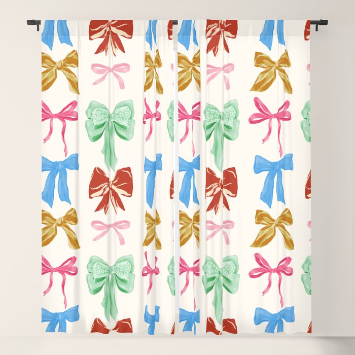Holiday colorful bows Window Curtain Gallery Image 1