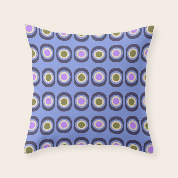 Mid-century Modern Pattern - Blue Throw Pillow Gallery Image 1