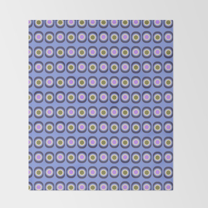 Mid-century Modern Pattern - Blue Throw Blanket Gallery Image 2