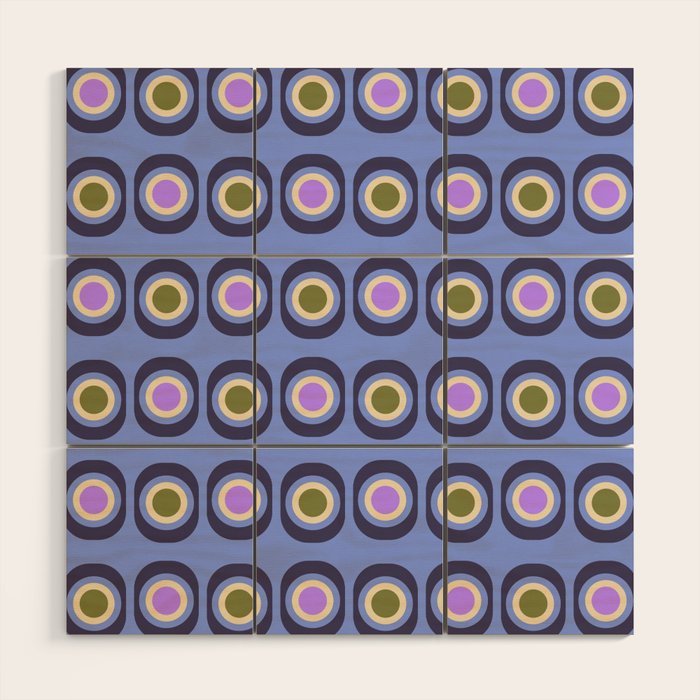 Mid-century Modern Pattern - Blue Wood Wall Art Gallery Image 1