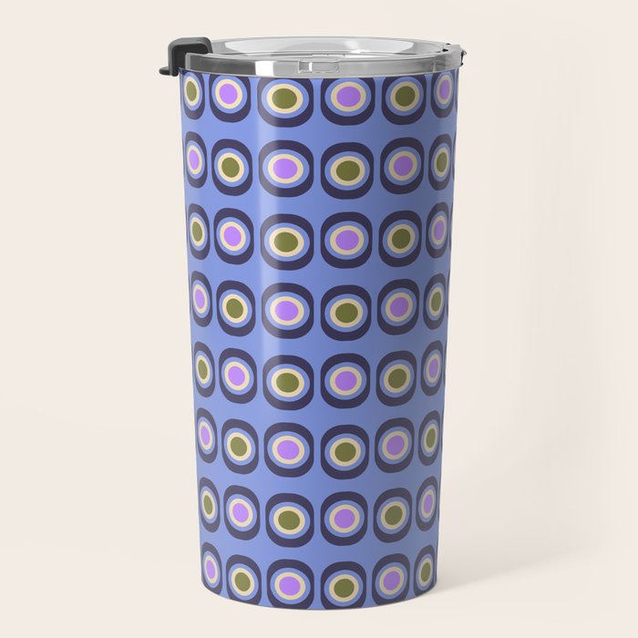 Mid-century Modern Pattern - Blue Travel Mug Gallery Image 3