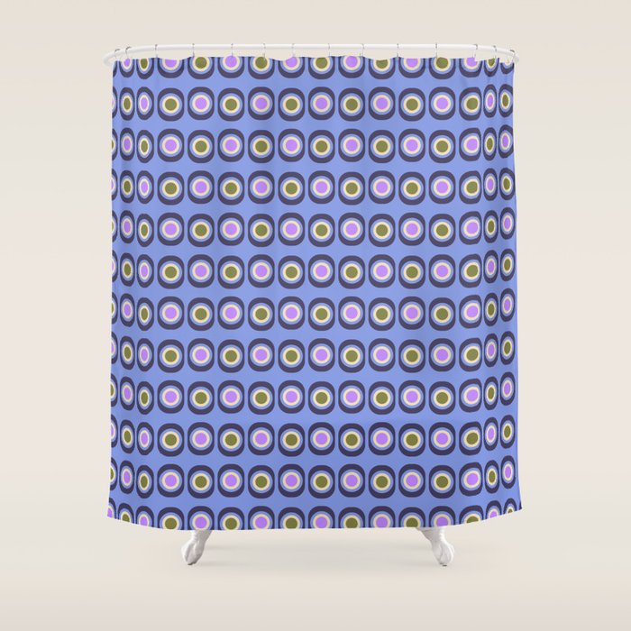 Mid-century Modern Pattern - Blue Shower Curtain Gallery Image 1