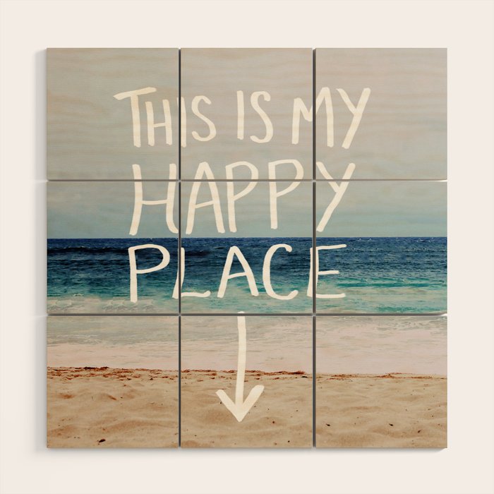 My Happy Place (Beach) Wood Wall Art Gallery Image 1