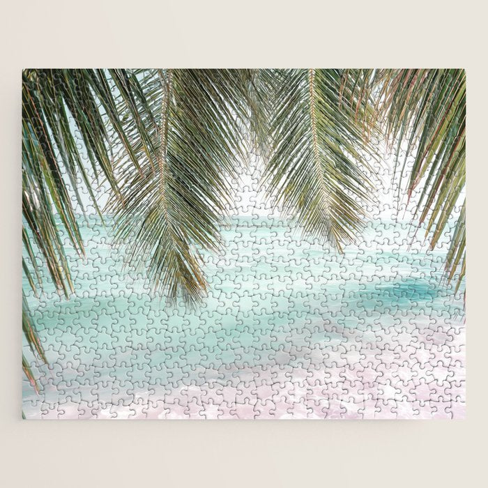 Tropical Escape - Palm Beach Wall Art Print Jigsaw Puzzle Gallery Image 1