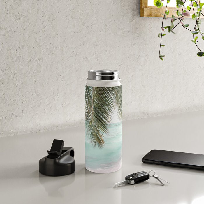 Tropical Escape - Palm Beach Wall Art Print Water Bottle Gallery Image 4