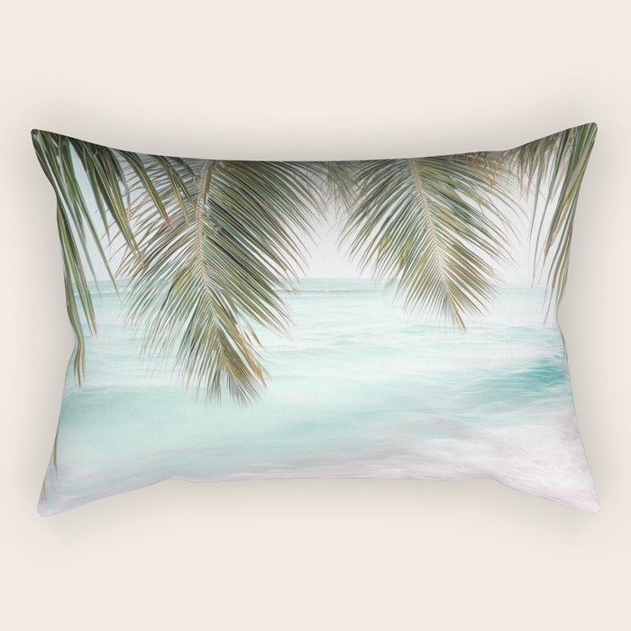 Tropical Escape - Palm Beach Wall Art Print Rectangular Pillow Gallery Image 1