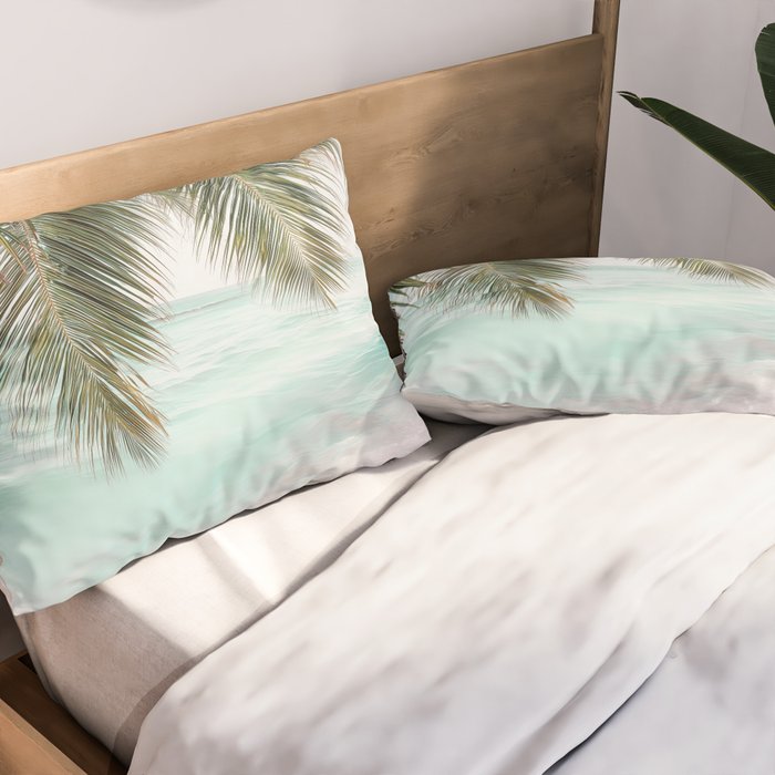 Tropical Escape - Palm Beach Wall Art Print Pillow Sham Gallery Image 2